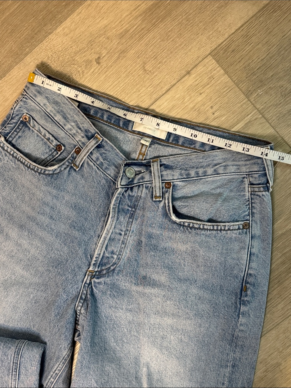 AGOLDE V Waist Straight Leg Baggy Jeans Light Denim - Picture 5 of 6